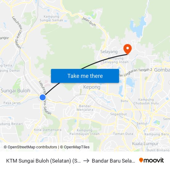 KTM Sungai Buloh (Selatan) (Sa898) to Bandar Baru Selayang map