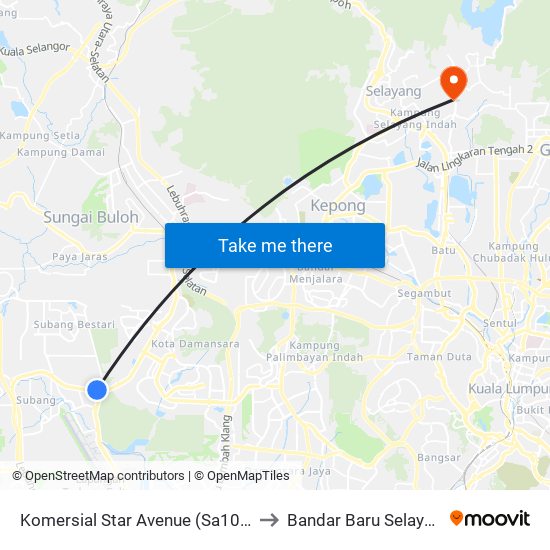 Komersial Star Avenue (Sa1027) to Bandar Baru Selayang map