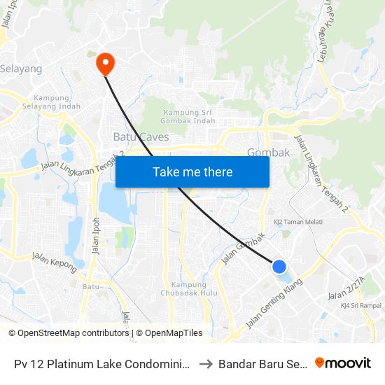 Pv 12 Platinum Lake Condominium (Kl942) to Bandar Baru Selayang map