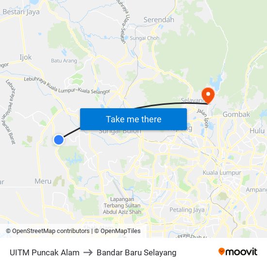 UITM Puncak Alam to Bandar Baru Selayang map