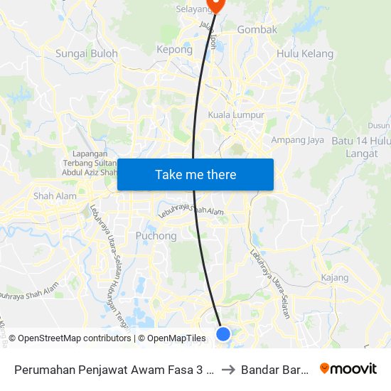 Perumahan Penjawat Awam Fasa 3 Presint 9 (Opp) (Ppj141) to Bandar Baru Selayang map