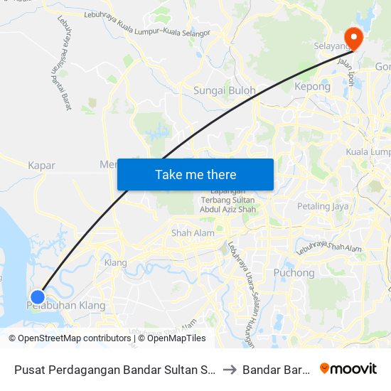 Pusat Perdagangan Bandar Sultan Suleiman (Selatan) (Bd648) to Bandar Baru Selayang map