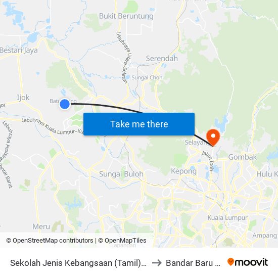 Sekolah Jenis Kebangsaan (Tamil) Batu Arang (Opp) to Bandar Baru Selayang map