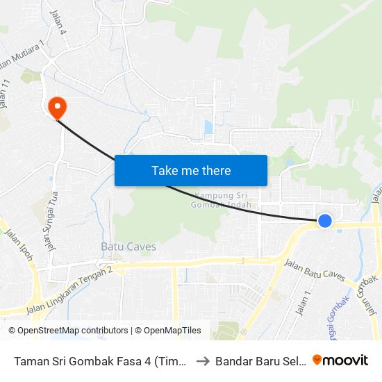 Taman Sri Gombak Fasa 4 (Timur) (Sl241) to Bandar Baru Selayang map
