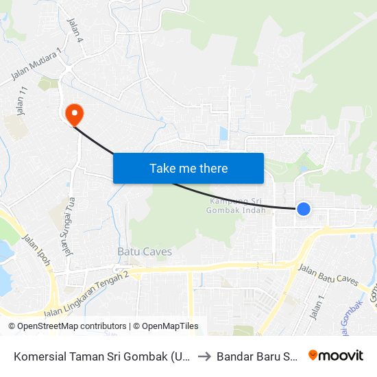 Komersial Taman Sri Gombak (Utara) (Sl245) to Bandar Baru Selayang map
