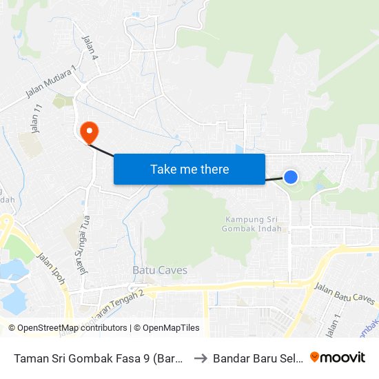 Taman Sri Gombak Fasa 9 (Barat) (Sl194) to Bandar Baru Selayang map
