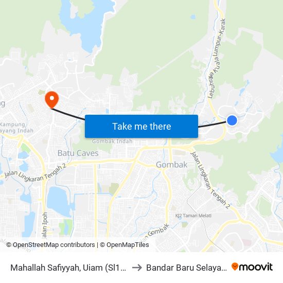 Mahallah Safiyyah, Uiam (Sl154) to Bandar Baru Selayang map