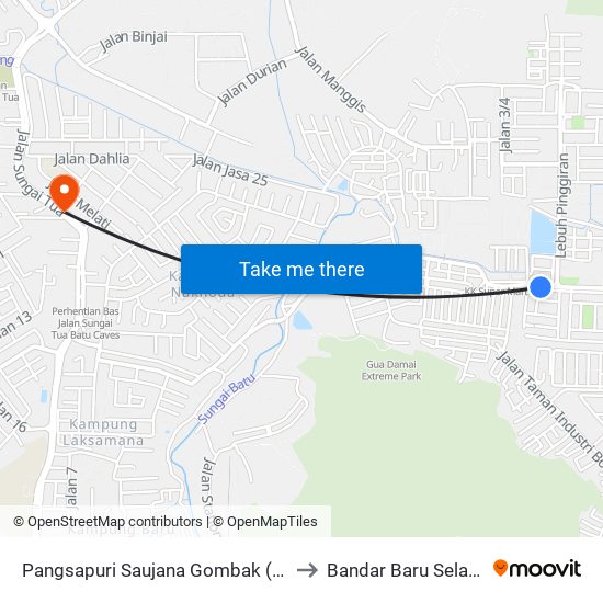 Pangsapuri Saujana Gombak (Sl178) to Bandar Baru Selayang map