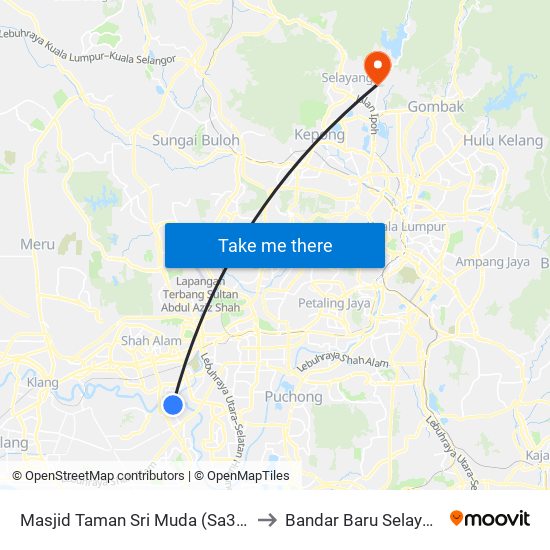 Masjid Taman Sri Muda (Sa392) to Bandar Baru Selayang map