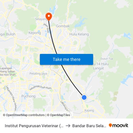 Institut Pengurusan Veterinar (Kj304) to Bandar Baru Selayang map