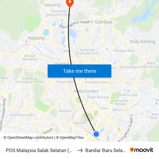 POS Malaysia Salak Selatan (Kl308) to Bandar Baru Selayang map