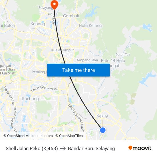 Shell Jalan Reko (Kj463) to Bandar Baru Selayang map