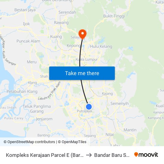 Kompleks Kerajaan Parcel E (Barat) (Ppj187) to Bandar Baru Selayang map