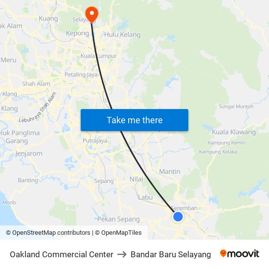 Oakland Commercial Center to Bandar Baru Selayang map