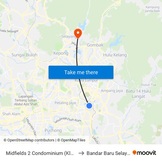 Midfields 2 Condominium (Kl2532) to Bandar Baru Selayang map