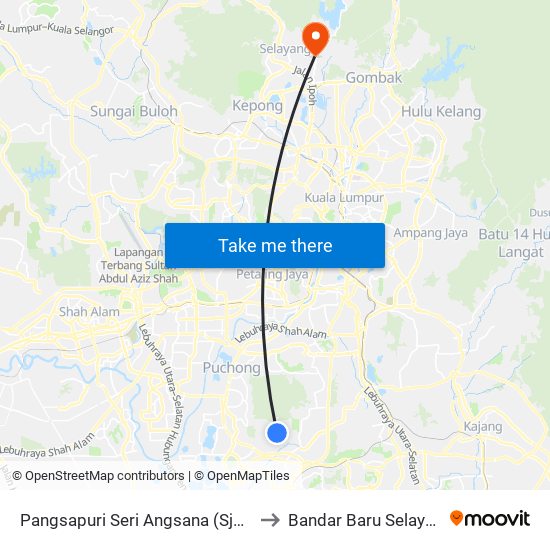 Pangsapuri Seri Angsana (Sj873) to Bandar Baru Selayang map