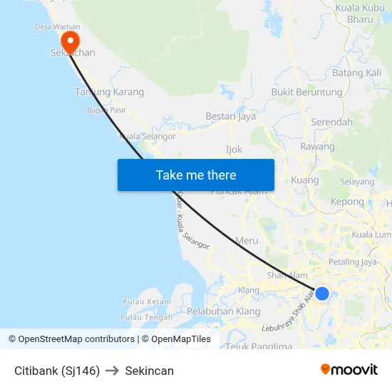 Citibank (Sj146) to Sekincan map
