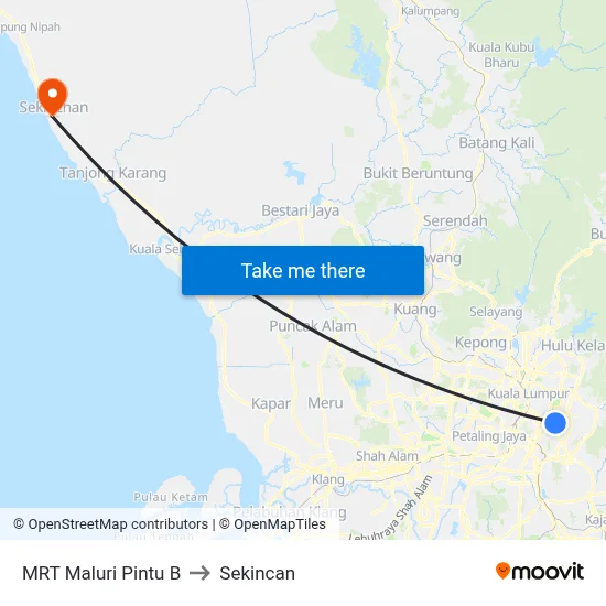 MRT Maluri Pintu B to Sekincan map