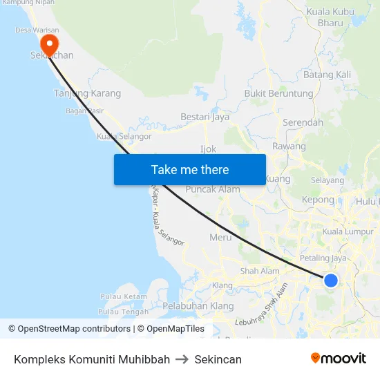 Kompleks Komuniti Muhibbah to Sekincan map