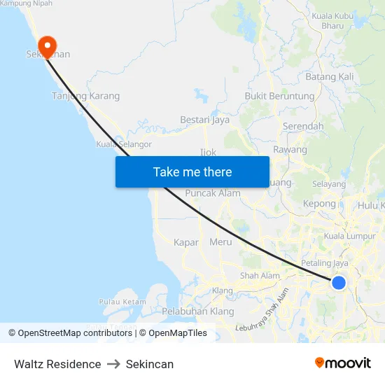 Waltz Residence to Sekincan map