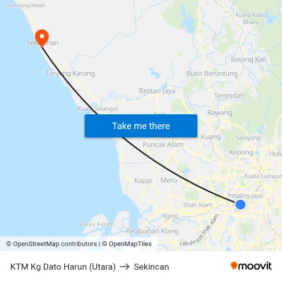 KTM Kg Dato Harun (Utara) to Sekincan map