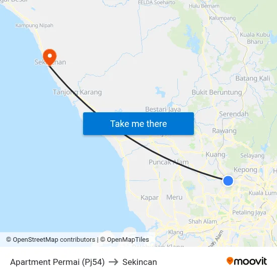 Apartment Permai (Pj54) to Sekincan map