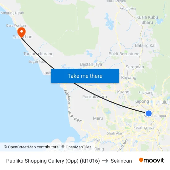 Publika Shopping Gallery (Opp) (Kl1016) to Sekincan map