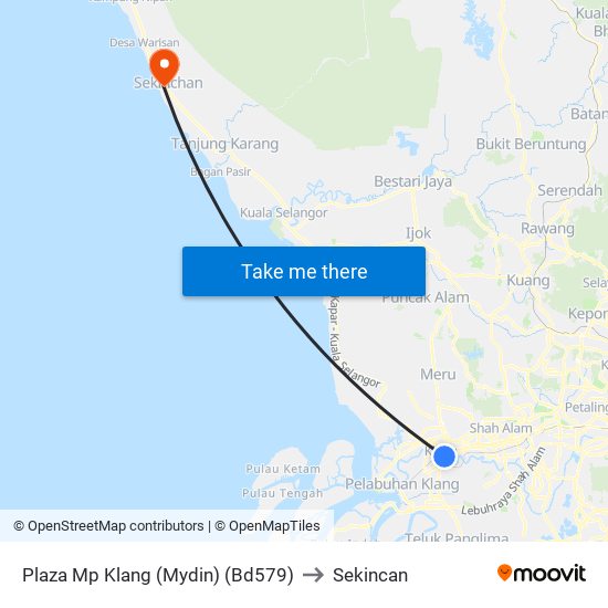 Plaza Mp Klang (Mydin) (Bd579) to Sekincan map