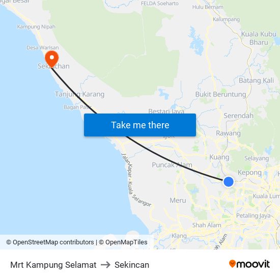 Mrt Kampung Selamat to Sekincan map