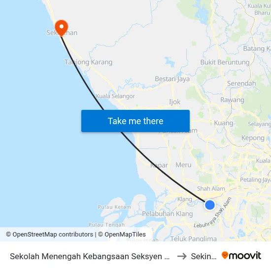 Sekolah Menengah Kebangsaan Seksyen 24 Shah Alam to Sekincan map