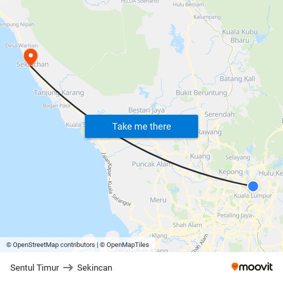 Sentul Timur to Sekincan map