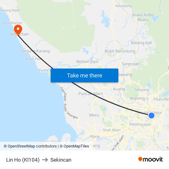 Lin Ho (Kl104) to Sekincan map