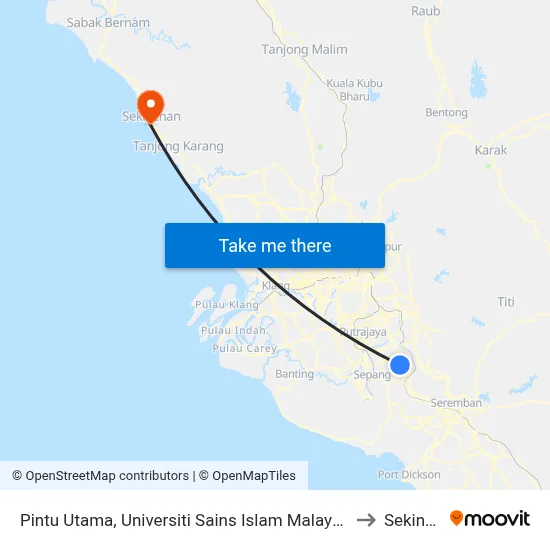 Pintu Utama, Universiti Sains Islam Malaysia (Usim) to Sekincan map