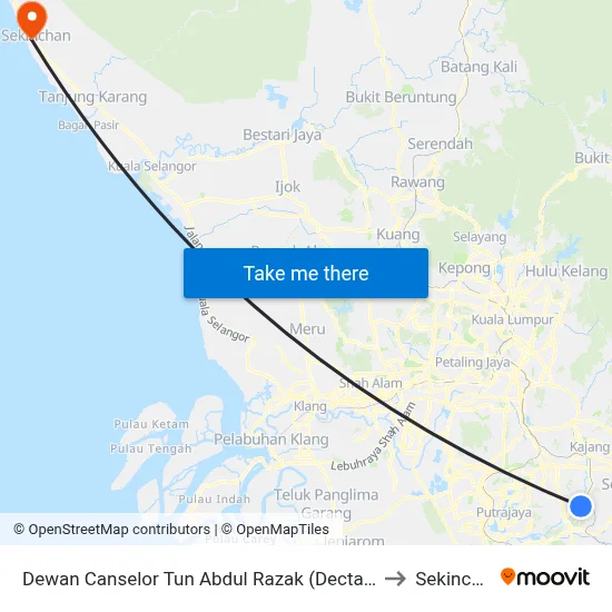 Dewan Canselor Tun Abdul Razak (Dectar) to Sekincan map