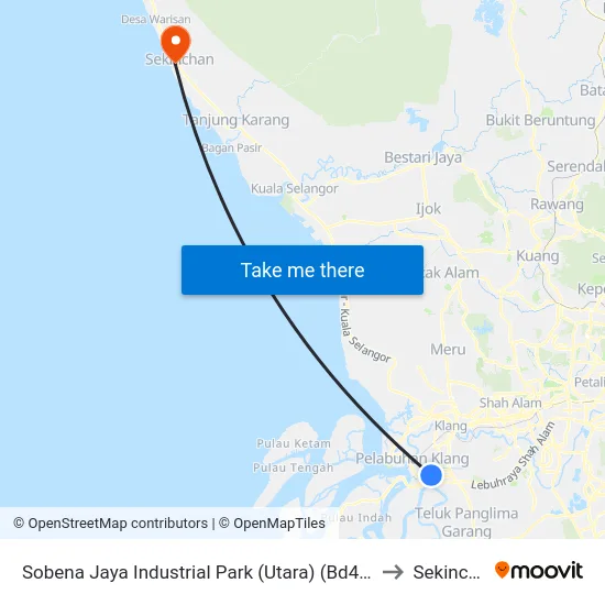 Sobena Jaya Industrial Park (Utara) (Bd495) to Sekincan map