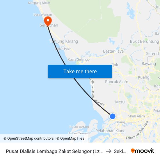 Pusat Dialisis Lembaga Zakat Selangor (Lzs) Mais (Bd257) to Sekincan map