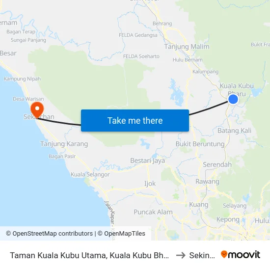 Taman Kuala Kubu Utama, Kuala Kubu Bharu (Hs231) to Sekincan map