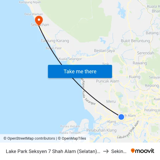 Lake Park Seksyen 7 Shah Alam (Selatan) (Sa300) to Sekincan map
