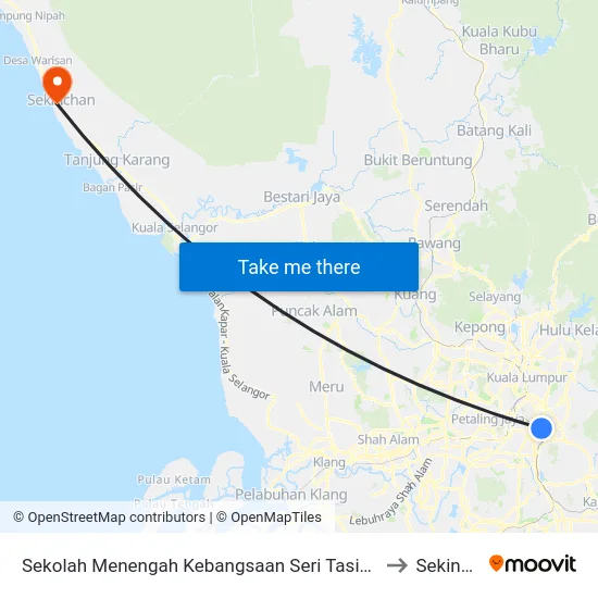 Sekolah Menengah Kebangsaan Seri Tasik (Kl303) to Sekincan map