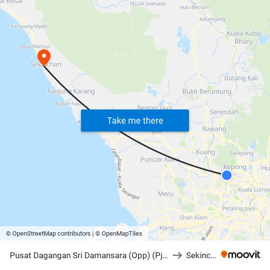 Pusat Dagangan Sri Damansara (Opp) (Pj868) to Sekincan map