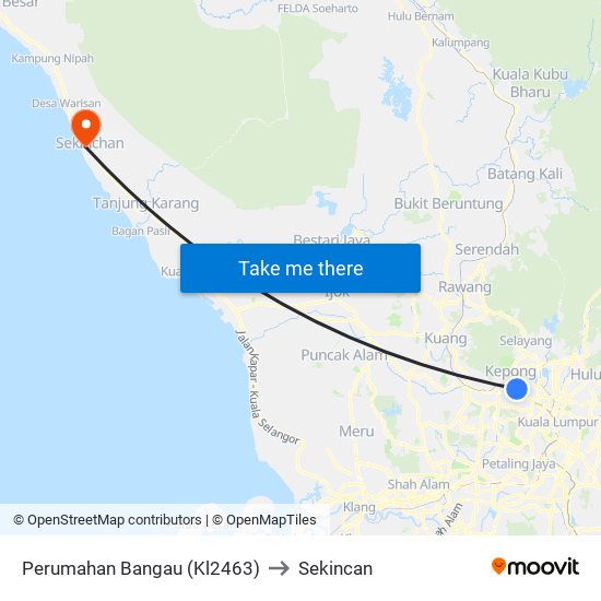 Perumahan Bangau (Kl2463) to Sekincan map