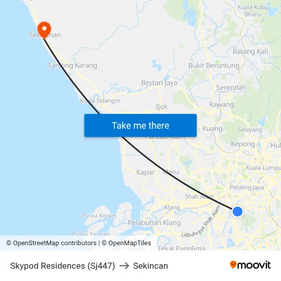 Skypod Residences (Sj447) to Sekincan map