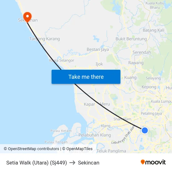 Setia Walk (Utara) (Sj449) to Sekincan map