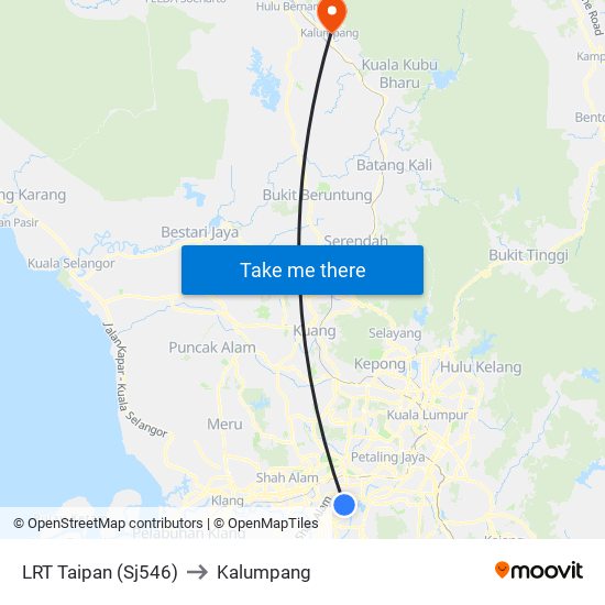 LRT Taipan (Sj546) to Kalumpang map