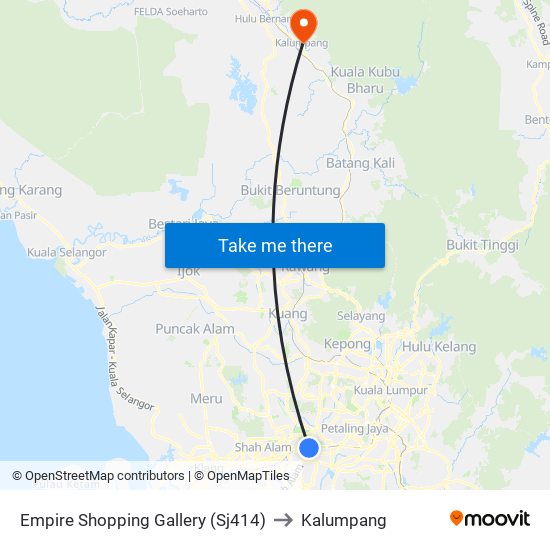 Empire Shopping Gallery (Sj414) to Kalumpang map