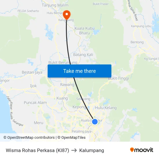 Wisma Rohas Perkasa (Kl87) to Kalumpang map