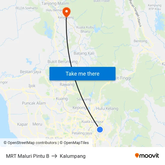 MRT Maluri Pintu B to Kalumpang map