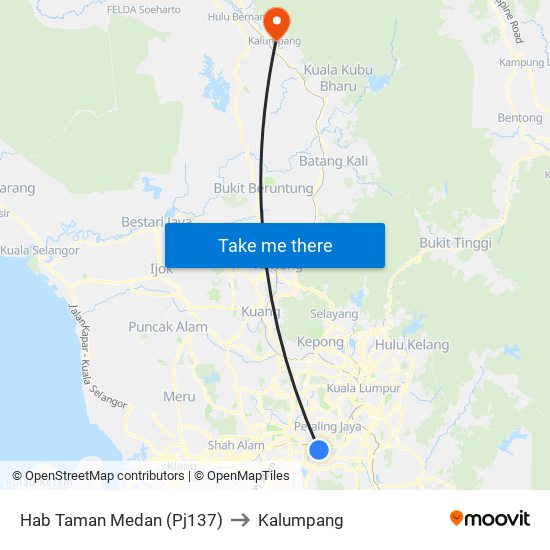 Hab Taman Medan (Pj137) to Kalumpang map