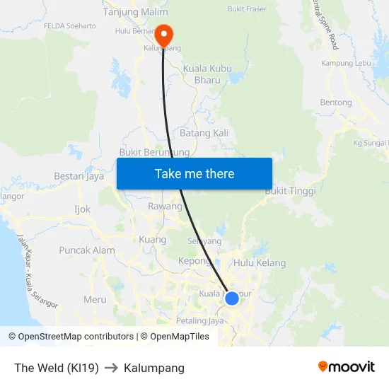 The Weld (Kl19) to Kalumpang map