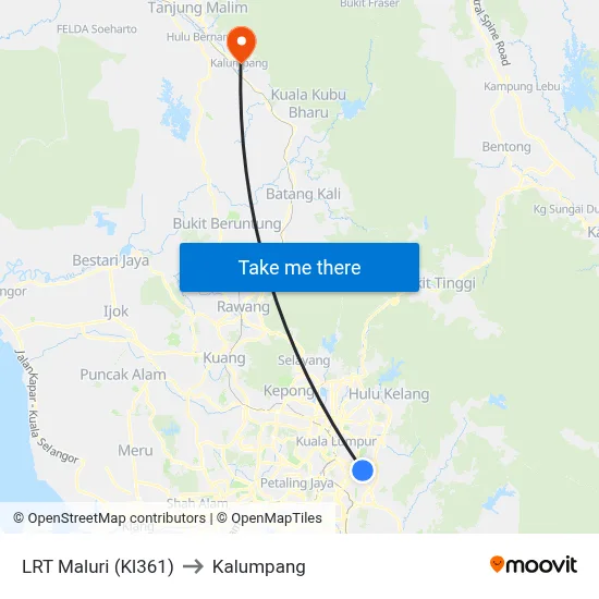 LRT Maluri (Kl361) to Kalumpang map